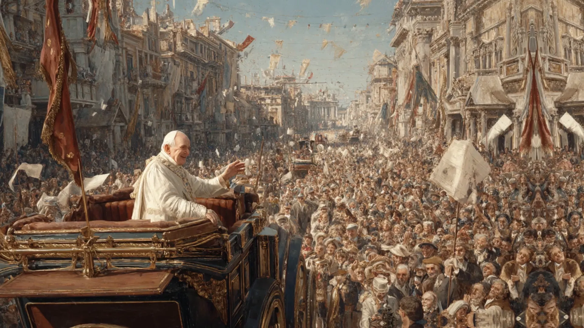 Regreso triunfal del Papa Pío VII a Roma, símbolo de la protección de María Auxiliadora