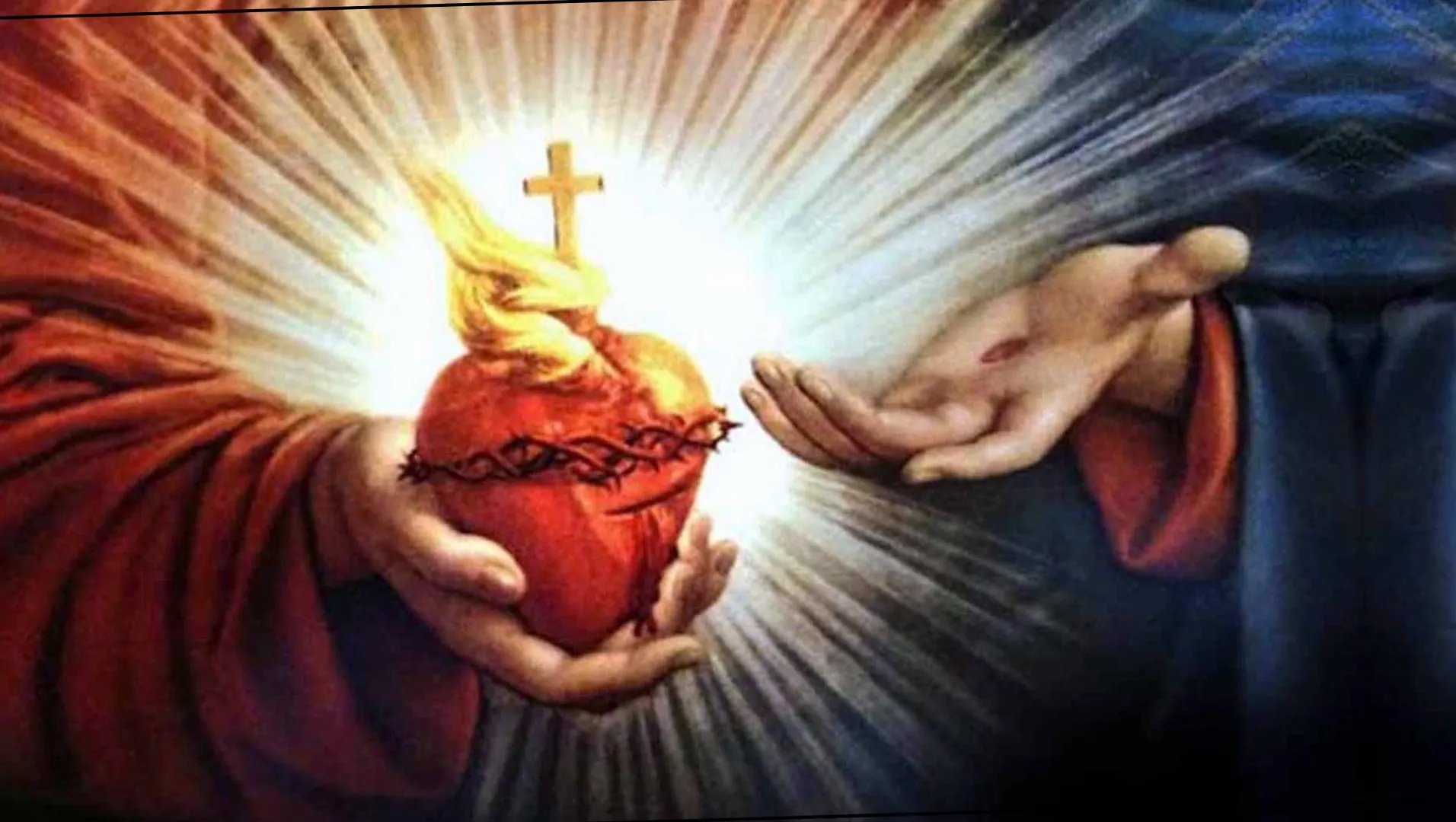 Representación artística de la visión del Sagrado Corazón de Jesús a Santa Margarita María