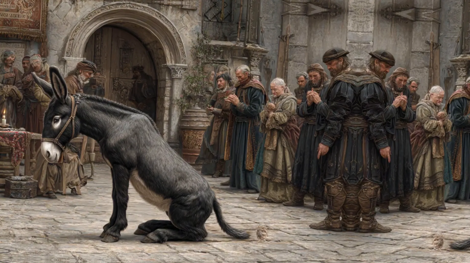 Milagro de la mula adorando el Santísimo en Rimini