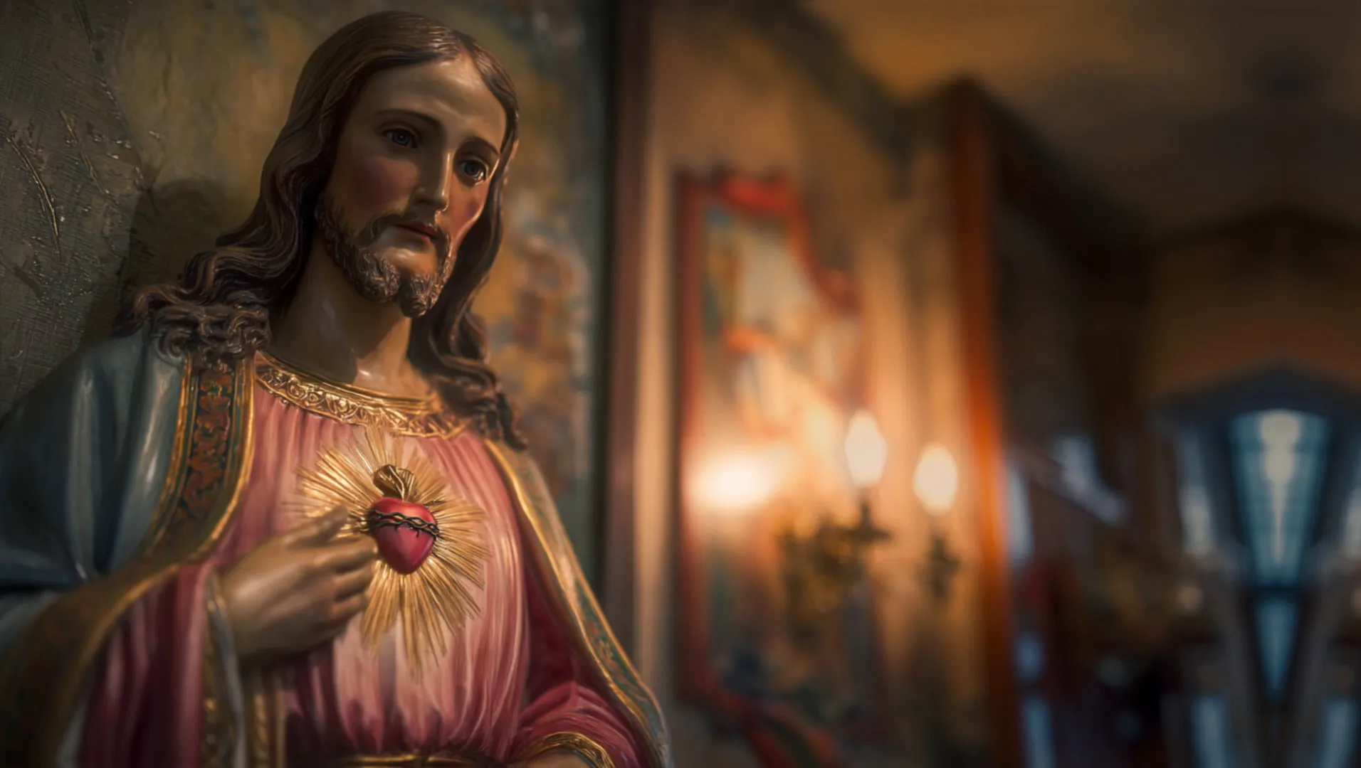 Imagen del Sagrado Corazón de Jesús, símbolo de amor infinito