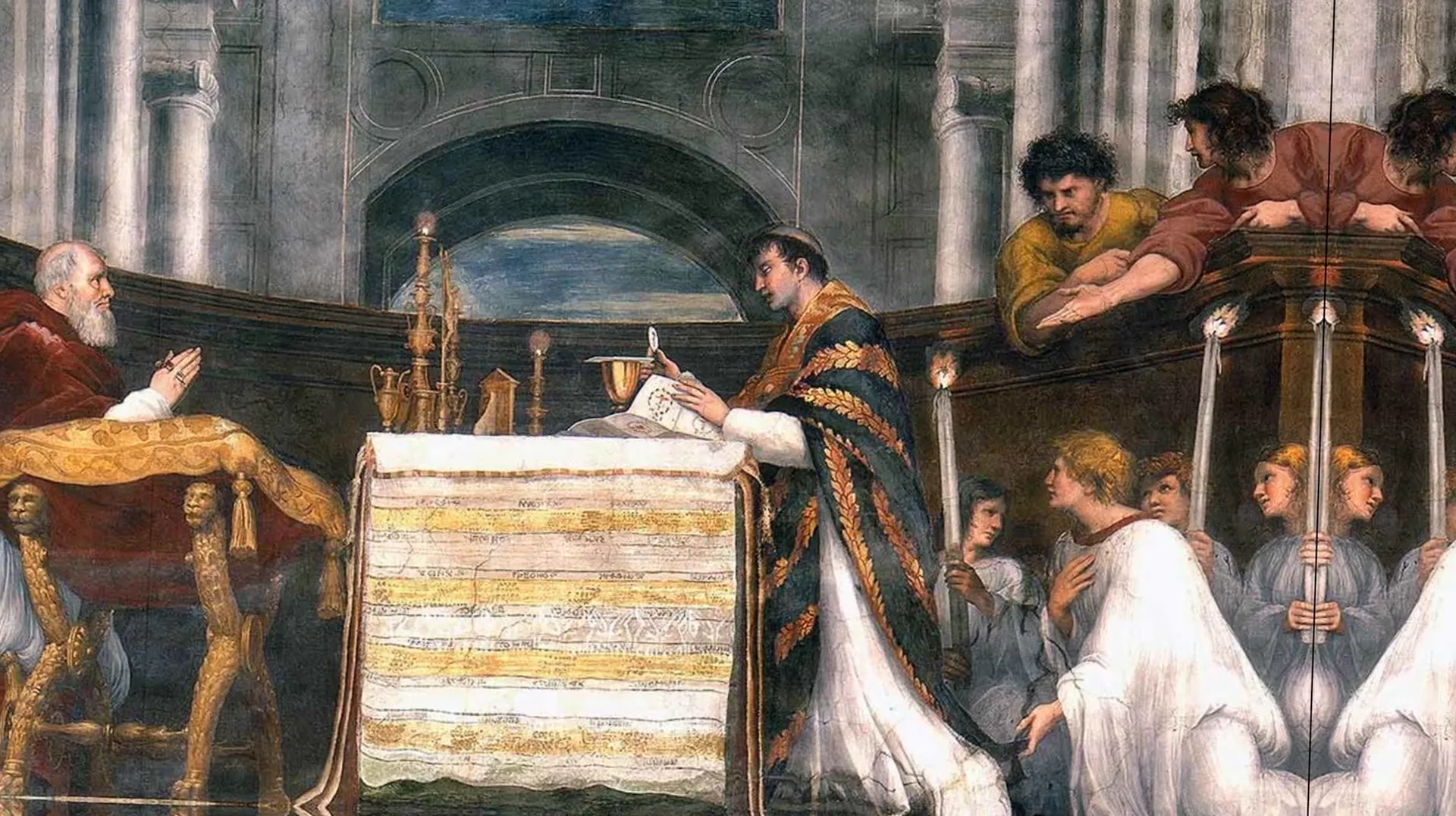 Representación artística del milagro eucarístico de Bolsena