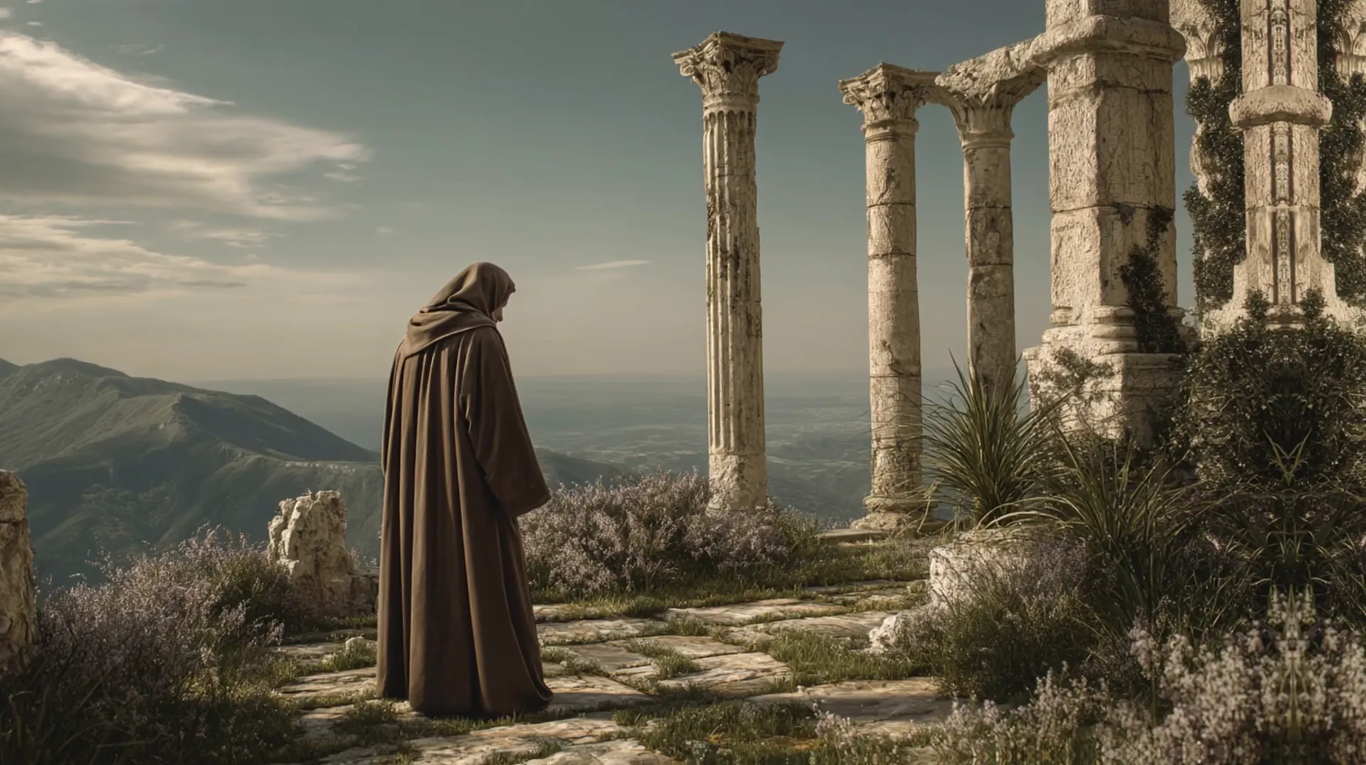 San Benito destruyendo el altar pagano en Monte Cassino