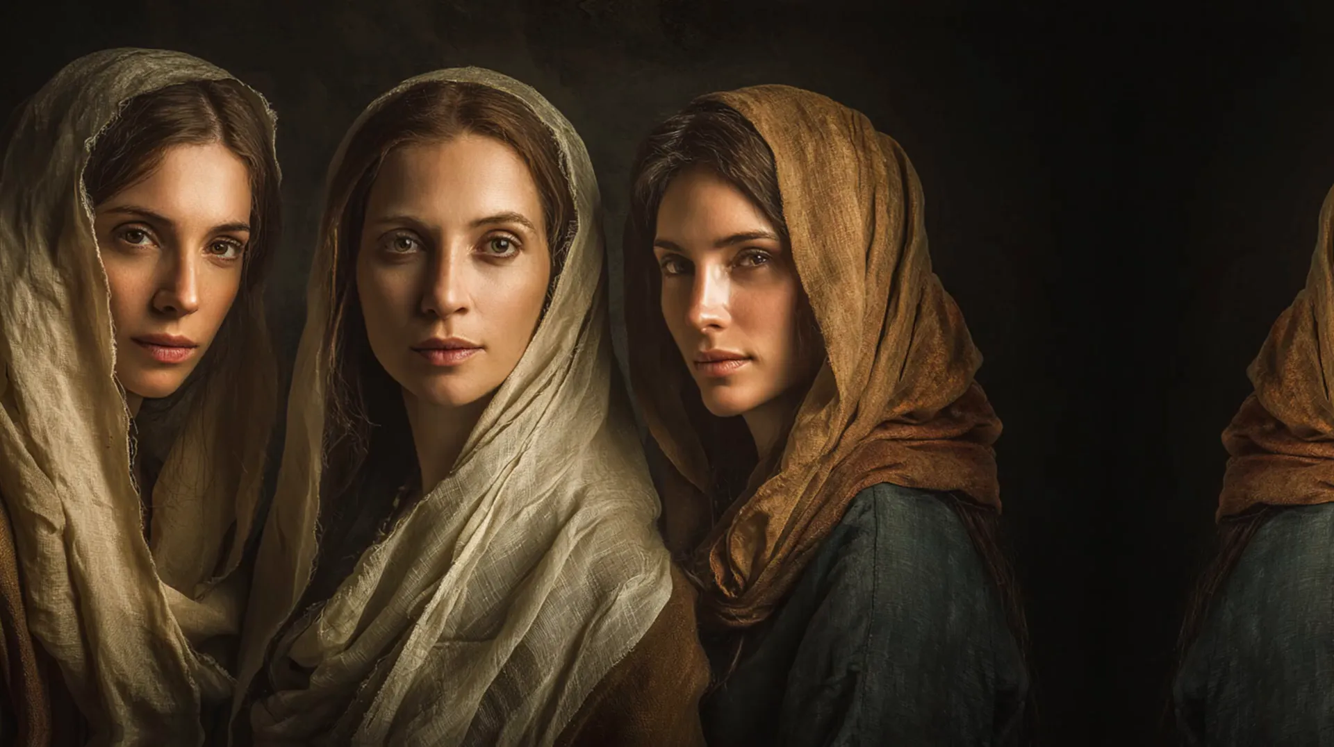 María Magdalena al pie de la cruz con la Virgen María