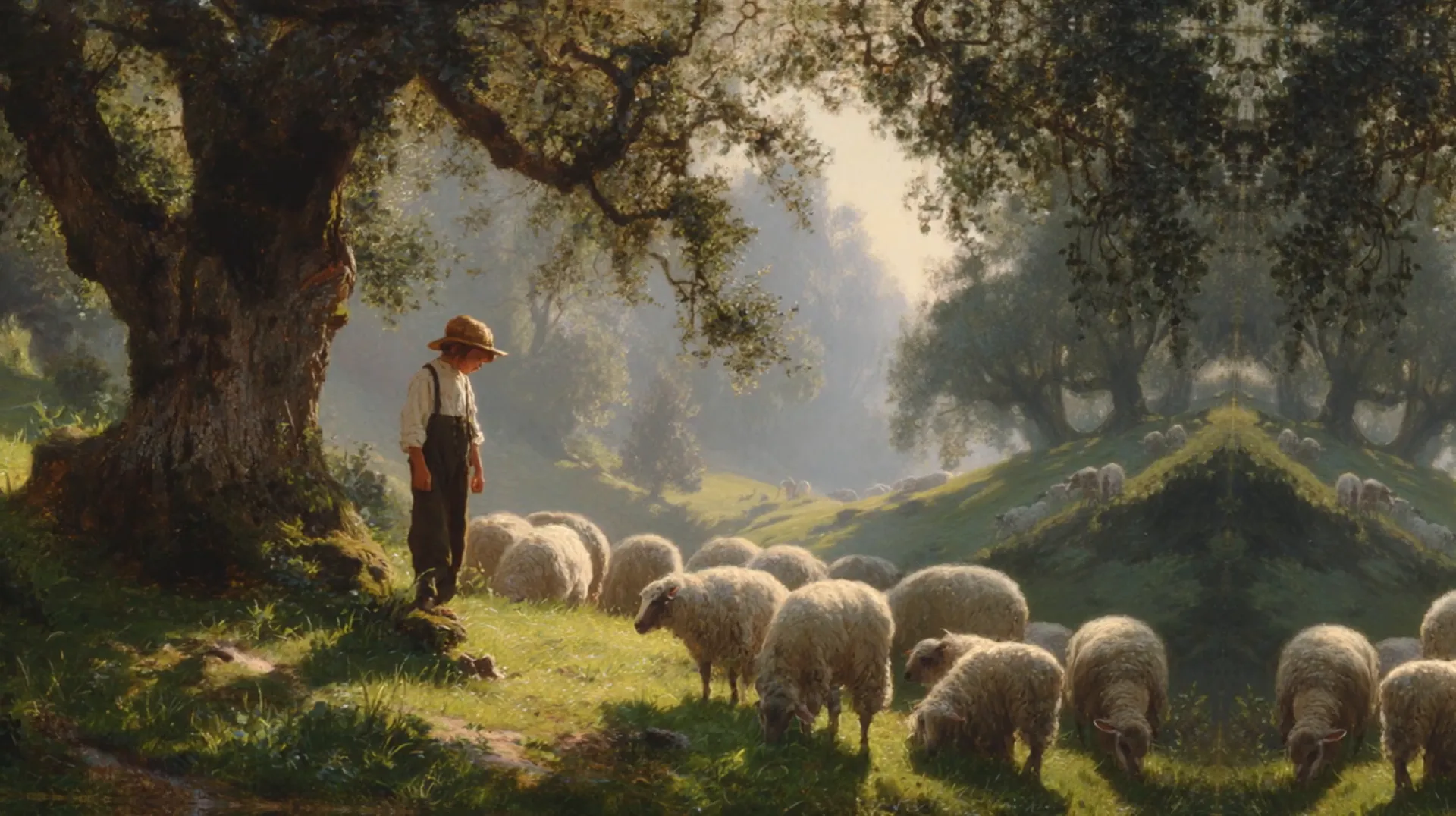 Juan María Vianney rezando en la naturaleza durante su adolescencia