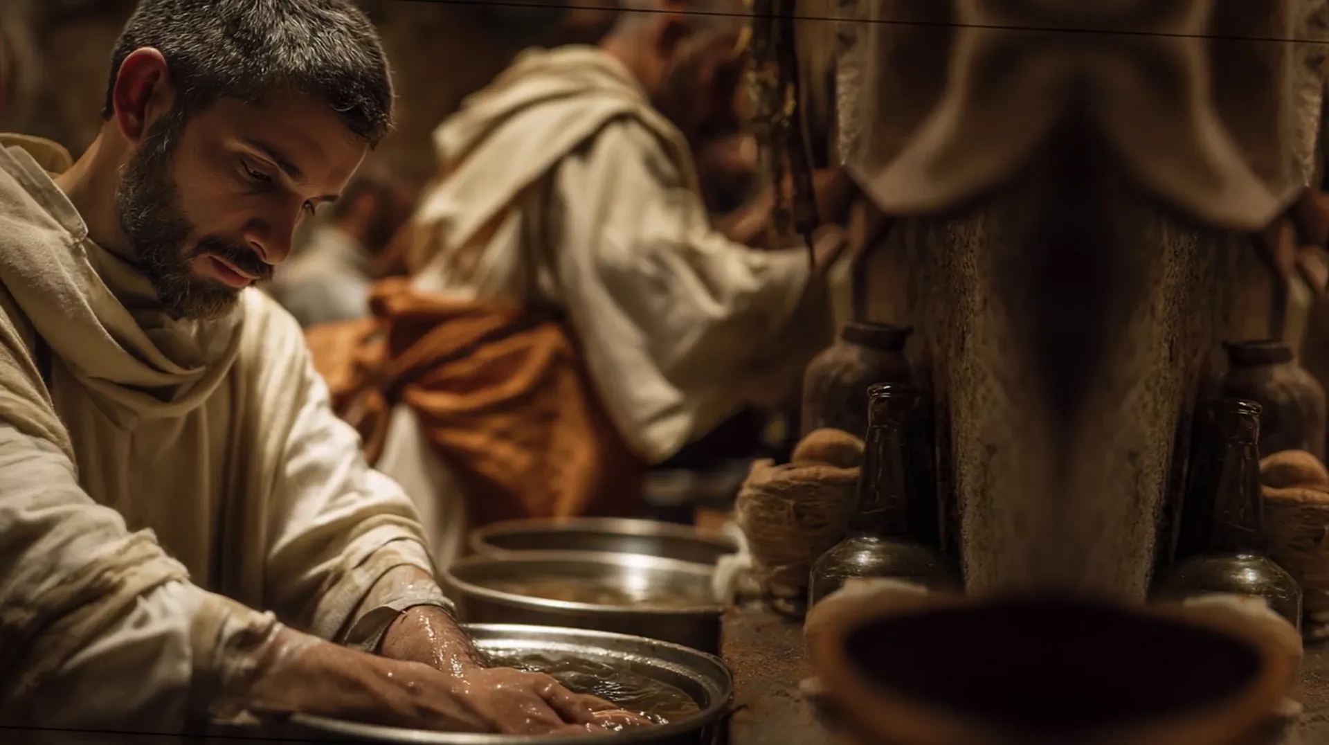 Lawrence distributing aid to the poor in Rome, embodying the treasure of the Church