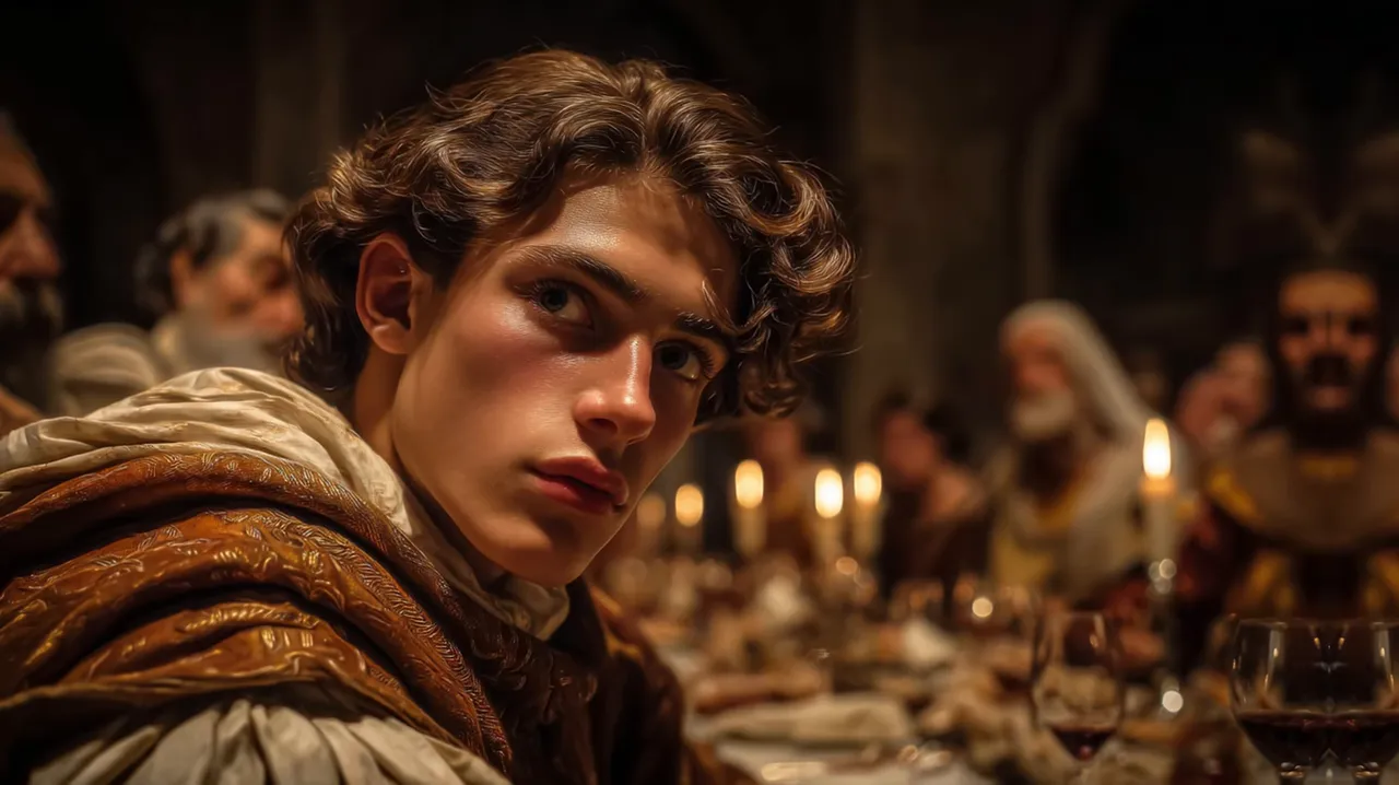 Joven Francisco en ropa lujosa antes de su conversión